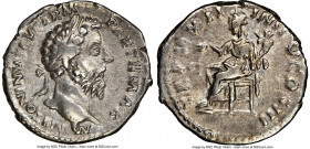 Marcus Aurelius, as Augustus (AD 161-180). AR denarius (19mm, 12h). NGC VF. Rome, AD 168. M ANTONINVS AVG ARM-PARTH MAX, laureate head right / TR P XX...