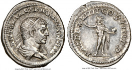 Caracalla (AD 198-217). AR antoninianus (23mm, 7h). NGC Choice XF. Rome. ANTONINVS PIVS AVG GERM, radiate, draped and cuirassed bust of Caracalla righ...