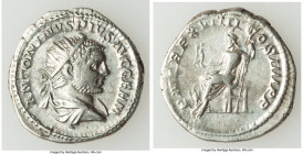 Caracalla (AD 198-217). AR antoninianus (23mm, 5.12 gm, 12h). Choice Fine. Rome, AD 215. ANTONINVS PIVS AVG GERM, radiate, draped, and cuirassed bust ...