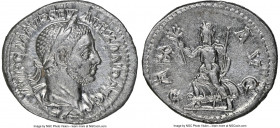 Severus Alexander (AD 222-235). AR denarius (19mm, 5h). NGC AU. Rome, AD 233-235. IMP C M AVR SEV-ALEXAND AVG, laureate and draped bust of Severus Ale...