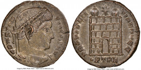Constantine I the Great (AD 307-337). AE3 or BI nummus (18mm, 7h). NGC MS. Trier, 1st officina, AD 327-328. CONSTAN-TINVS AVG, laureate head of Consta...