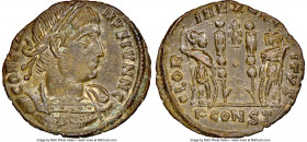 Constantine II, as Caesar (AD 337-340). AE3 or BI nummus (18mm, 1h). NGC MS. Arles, 1st officina, AD 332-333. CONSTANTINVS IVN NOB C, laureate, cuiras...