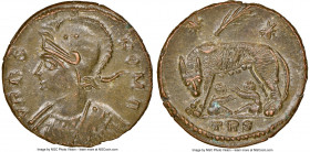 Constantinople Commemorative (ca. AD 330-340). AE3 or BI nummus (17mm, 6h). NGC MS. Trier, 2nd officina, AD 333-334, struck under Constantine I to com...