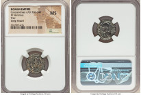 Constantinople Commemorative (ca. AD 330-340). AE3 or BI nummus (18mm, 6h). NGC MS. Trier, 2nd officina, AD 332-333, struck under Constantine I to com...