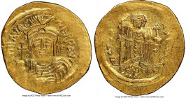 Maurice Tiberius (AD 582-602). AV light-weight solidus of 23 siliquae (22mm, 7h). NGC AU, bent. Constantinople, 6th officina, AD 583/4-602. d N mAVRC-...