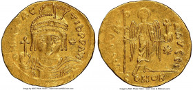Maurice Tiberius (AD 582-602). AV light-weight solidus of 23 siliquae (22mm, 5h). NGC AU, brushed. Theoupolis (Antioch), 1st officina. o N mAVRC-TIb P...