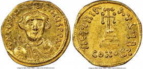 Constans II Pogonatus (AD 641-668). AV solidus (19mm, 4.41 gm, 6h). NGC MS 5/5 - 4/5, clipped. Constantinople, 2nd officina. d N CONStAN-tINЧS P P AV,...