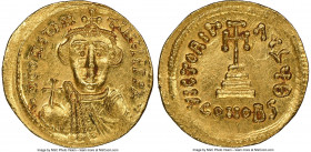 Constans II Pogonatus (AD 641-668). AV solidus (21mm, 4.46 gm, 6h). NGC MS 5/5 - 3/5, light graffito. Constantinople, 9th officina, AD 641-647. d N CO...