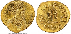 Constans II Pogonatus (AD 641-668). AV tremissis (17mm, 1.49 gm, 7h). NGC MS 4/5 - 4/5. Constantinople. d N CONSTAN-TINЧS PP A, pearl-diademed, draped...