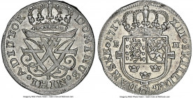Frederick IV 12 Skilling 1717-BH MS63 NGC, Glückstadt mint, KM6. An appreciable Choice Mint State offering of this early Danish minor, expressing an a...