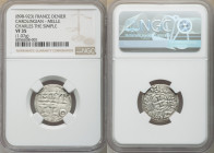County of Poitou. Anonymous 2-Piece Lot of Certified Immobilized Deniers ND (11th-12th Century), Melle mint, Bailleul-0118F. Mistakenly holdered as De...
