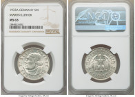 Third Reich Pair of Certified "Martin Luther" 5 Mark 1933-A NGC, 1) 1933-A - MS64 NGC, Berlin mint, KM80 2) 1933-A - MS63 NGC, Berlin mint, KM80 Sold ...
