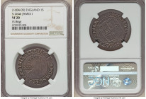 James I Shilling ND (1604-1605) VF20 NGC, Tower mint, Lis mm, S-2646. 5.86gm. A pleasing, moderately circulated First Coinage issue of James I awash i...