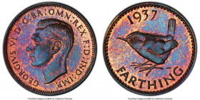 George VI Proof Farthing 1937 PR65 Red and Brown PCGS, KM843, S-4116. Cyan-blue toning. 

HID09801242017

© 2020 Heritage Auctions | All Rights Re...