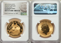 Elizabeth II gold Proof "Mayflower 400th Anniversary" 100 Pounds (1 oz) PR70 Ultra Cameo NGC, KM-Unl. Mintage: 500. First day of Issue.

HID09801242...
