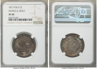 Naples & Sicily. Joachim Murat 2 Lire 1813 XF40 NGC, KM258. A popular type in an admirable state of preservation, possessing an allover pewter patinat...