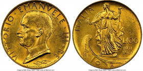Vittorio Emanuele III gold 100 Lire Anno IX (1931)-R MS62 NGC, Rome mint, KM72. Near-choice appearances abound, with golden resplendence across the su...