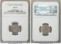 Charles III Real 1765 Mo-M AU55 NGC, Mexico City mint, KM77, Cal-415. Light reflectivity permeates the fields of this better-than-average early Mexica...