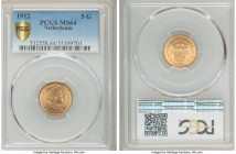 Wilhelmina gold 5 Gulden 1912 MS64 PCGS, KM151. One-year type. 

HID09801242017

© 2020 Heritage Auctions | All Rights Reserved