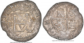 Philip II Cob 1/2 Real ND (1577-1588)-D AU Details (Environmental Damage) NGC, Lima mint, Cal-120. 1.66gm. 

HID09801242017

© 2020 Heritage Aucti...