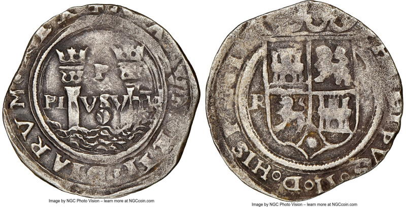 Philip II Cob Real (1568-1571)-R VF Details (Corrosion) NGC, Lima mint, Cal-209....