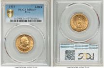 Republic gold Libra 1919 MS64+ PCGS, KM207. AGW 0.2355 oz. 

HID09801242017

© 2020 Heritage Auctions | All Rights Reserved