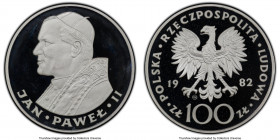 People's Republic "John Paul II" Proof 100 Zlotych 1982-CHI PR68 Deep Cameo PCGS, Valcambi mint, KM-Y136. Deep mirrors reflect fully on this wholly ar...