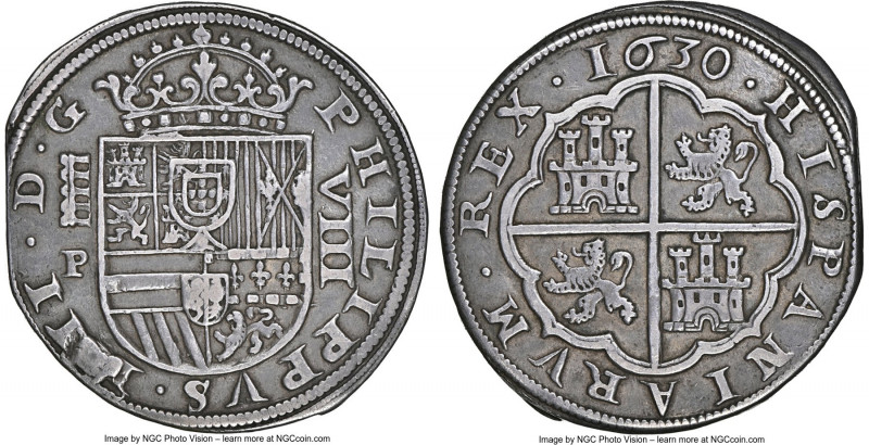 Philip IV 8 Reales 1630 Aqueduct-P VF30 NGC, Segovia mint, KM76, Cal-1588 . A pl...