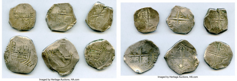 6-Piece Lot of Uncertified Assorted Cob Reales ND VF, Unattributed lot of Cob 4 ...