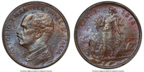 2-Piece Lot of Certified Assorted Issues, 1) Netherlands: Willem III 1/2 Cent 1863 - MS65 Brown PCGS, KM90 2) Italy: Vittorio Emanuele III Centesimo 1...