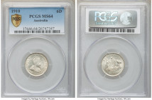 3-Piece Lot of Certified Assorted Issues, 1) Australia: George V 1/2 Penny 1911 - MS63 Red and Brown PCGS, KM22 2) New Zealand: Victoria Token Penny 1...