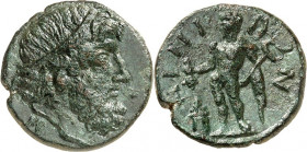 THRAKIEN. 
STÄDTE. 
AINOS (Emez). AE-Assarion 21mm (80/44 v.Chr. oder später) 6,12g. Poseidonkopf n. r. / AI-N-I- WN Hermes steht n.l.; hält Caduceu...