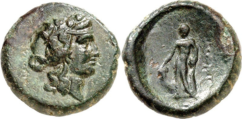 THRAKIEN. 
STÄDTE. 
MARONEIA (b. Maronia). AE-Tetrachalkon 19mm (189/45 v.Chr....