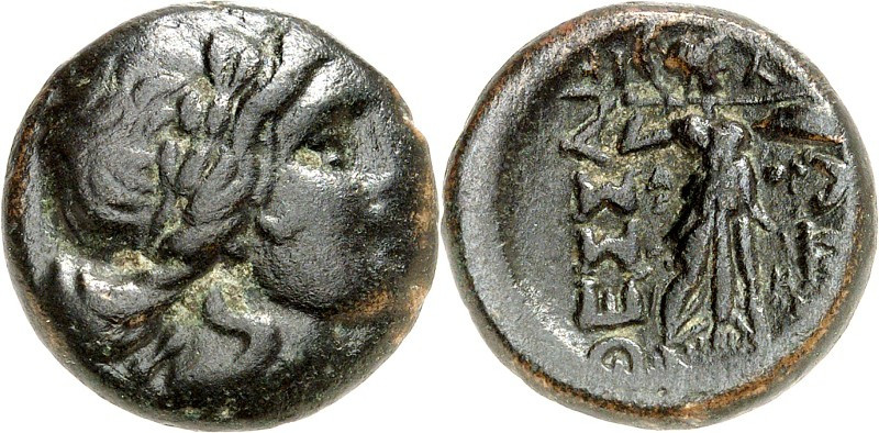 THESSALIEN. 
THESSALISCHE LIGA. AE-Tetrachalkon 19mm (168/44 v.Chr.) 6,65g, Apo...