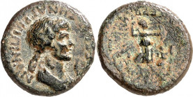 PHRYGIEN. 
AKMONEIA. 
Agrippina iunior, Mutter des Nero 50-59. AE-Dichalkon 15mm (um 55) 2,54g. L. Servenius Capito & Iulia Severa, Hohepriester der...