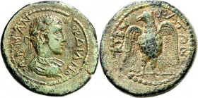 PHRYGIEN. 
KIBYRA (bei Chorsum). 
Gordianus III. 238-244. AE-Tetrassaron 23mm 7,08g. Büste mit Lorbeerkranz n.r. AY KE M ANT - GORDIANO C / KIBYPA- ...
