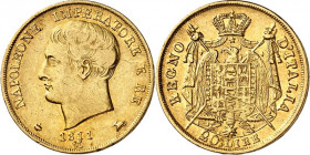 ITALIEN. 
KÖNIGREICH. 
Napoleon 1805-1814. GOLD 20 Lire 1811 M Mailand. F. 7, Schlumb. 18. . 

ss/ vz