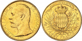 MONACO. 
Albert I. 1889-1922. GOLD Cent (100) Francs 1904. . 

vz-