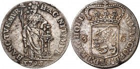 NIEDERLANDE. 
BATAVISCHE REPUBLIK. 
3 Gulden 1795 Holland. Delm.&nbsp; 1147, Schulm.&nbsp; 56, KM&nbsp; 9.4, Dv.&nbsp; 1850. . 

ss