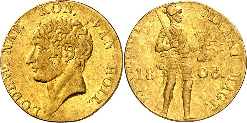 NIEDERLANDE. 
KÖNIGREICH. 
Louis Napoleon 1806-1810. GOLD Dukat 1808 Utrecht, ...