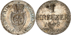 Fürstprimatische Staaten. 
Karl Theodor von Dalberg 1806-1810. Kreuzer 1808. AKS 3, J. 2a. . 

l.just, vz
