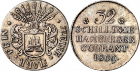 Hamburg, Stadt. 
32 Schilling "1809" (1813) C.A.I.G. AKS 14, J. 39b. . 

bearb. Patina, vz