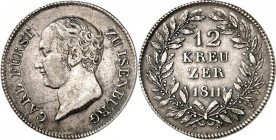 Isenburg. 
Carl (1803-)1806-1813. 12&nbsp;Kreuzer 1811. J. 2, AKS 3. . 

ss-vz