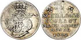 Mecklenburg/-Schwerin. 
Friedrich Franz I. (1785-)1806-1837. 4&nbsp;Schillinge 1809. AKS 14, J. 29. . 

ss