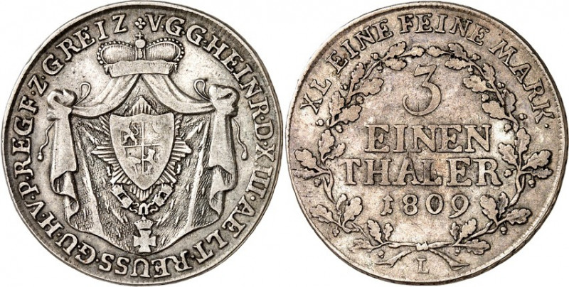 Reuss, ältere Linie (Obergreiz). 
Heinrich XIII. (1800-)1806-1817. 1/3 Taler = ...