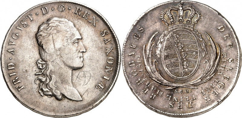 Sachsen, Königreich. 
Friedrich August I. (1763-)1806-1827. Konv.-Taler 1813 Au...
