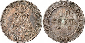 FRANZ. GUYANA. 
Colonie de Cayenne. 
10 Centimes 1846. KM&nbsp; A 2. . 

Schrf.,ss