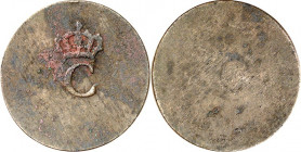 FRANZ. KOLONIEN (Karibik). 
Cu-Stampee o.J. (1779) Gekr. C (12mm). KM&nbsp; 262, 2 (neu 2), V. . 

ss