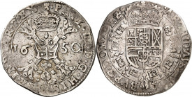 BELGIEN. 
TOURNAI / DOORNIK. 
Philipp IV. 1621-1665. Patagon 1650. Gekr. Wappen&nbsp;/ Blumenkreuz. Delm.&nbsp; 300, v.G./H.&nbsp; 329.9, Dv.&nbsp; ...