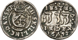 DÄNEMARK. 
KÖNIGREICH. 
Christian IV. 1588-1648. 4 Skilling 1645 Gekr. Monogramm/ Hebräer. Hede&nbsp; 150. Es könnte sich um die zitierte FÄ. handel...